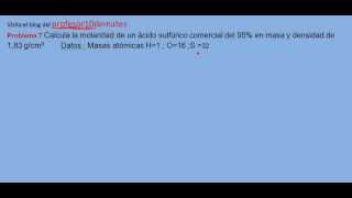 Ejercicios y problemas resueltos de disoluciones 7 [upl. by Saville]