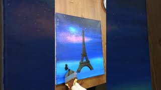 Eiffel Tower  Christmas Paris  Acrylic Painting Tutorial shorts [upl. by Fisher]