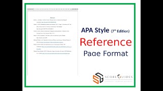 APA Style 7th Reference Page Format [upl. by Darin]