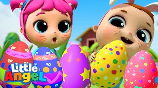 Baby Johns Easter Egg Hunt  Find the Surprise Egg  Little Angel Kids Cartoons amp Nursery Rhymes [upl. by Anilave518]