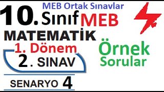 10 Sınıf Matematik  MEB Ortak Sınavlar  1 Dönem 2 Yazılı  Senaryo 4  MEB örnek sorular 1 [upl. by Ednil]