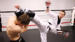 Taekwondo vs Muay Thai  Martial Arts Fight Scene Real Contact Hits [upl. by Salokin]