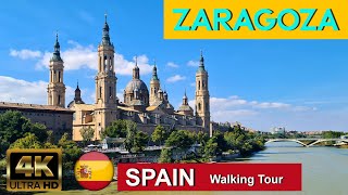 🇪🇦 Zaragoza Spain Walking Tour 4K 60fps UHD [upl. by Eniamreg247]