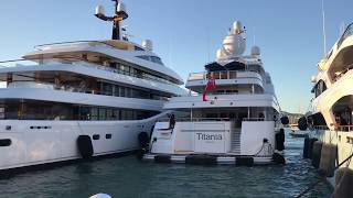 Feadship Superyacht FAITH in Ibiza amp TITANIA by Lurssen docking Commentary [upl. by Retseh]