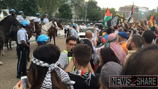 Protestors Face off Against Police Leader Calms Down Crowd [upl. by Kaila593]