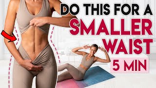 DO THIS FOR A SMALL WAIST 🔥 Pilates Tight Waist  5 min Workout [upl. by Aihsikal]