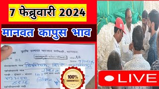 🔴7 फेब्रुवारी।मानवत कापूस भाव ।Kapus Bajar Bhav।कापुस बाजार भाव आजचे।Kapus Bhav Todayकपास के [upl. by Bonita]