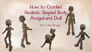 Realistic Body Crochet Doll Tutorial  Part 2  Doll Body Types [upl. by Skolnik]