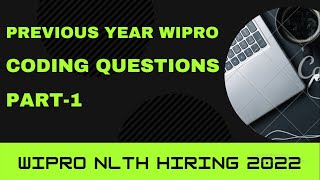 Wipro NTH coding questions 2022  Frequently asked coding Questions  coding4u [upl. by Desai]