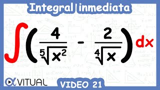 Integral inmediata ejemplo 21  Cálculo integral  Vitual [upl. by Augustin]