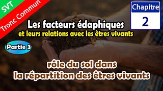 TC SVT  Chap 2 Les Facteurs édaphiques  part 3 rôle du sol dans la répartition des êtres vivants [upl. by Troyes845]