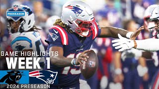 Carolina Panthers vs New England Patriots  2024 Preseason Week 1 Game Highlights [upl. by Peg]