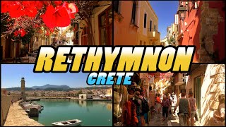 RETHYMNON Old Town  Crete  Greece 4k [upl. by Girish]