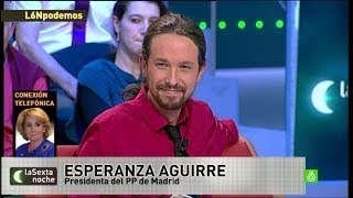 Esperanza Aguirre a Pablo Iglesias quotRepita conmigo los etarras son asesinosquot [upl. by Akerehs]