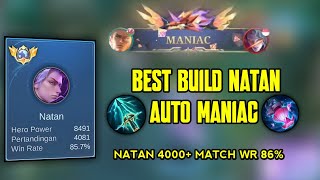 BEST BUILD NATAN TOP GLOBAL  ITEM TERSAKIT NATAN  BUILD AND EMBLEM NATAN GOLD LANE  MLBB [upl. by Sucirdor100]