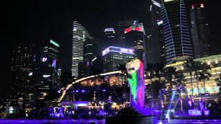 Merlion and I Merlions 40th Birthday Light Show [upl. by Drawdesemaj]