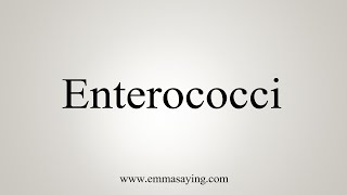 How To Say Enterococci [upl. by Nova]