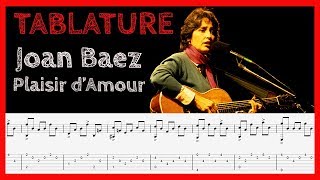 Tablature de Plaisir dAmour version Joan Baez Guitare et chant [upl. by Lyrehs320]