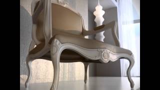 3D Model of Louis XV Armchair Review [upl. by Ahsiri]