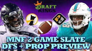 MNF 2 Game Slate DFS  Prop Preview  Draftkings GPP Strategy Prize Picks  Underdog Prop Values [upl. by Polak]