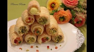 Cannoli di pasta sfoglia con crema pasticcera [upl. by Ahsilla952]