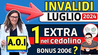 🔴 INVALIDI NOVITà LUGLIO ➡ Sì BONUS EXTRA ASSEGNO ORDINARIO AOI  NO BONUS 200€ INVALIDITÁ CIVILE [upl. by Daniell]