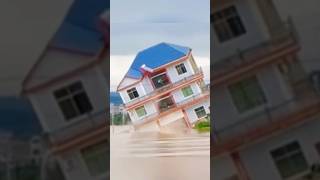 OMG The Flood Destroyed the House and the Car flood badweather nature disaster [upl. by Yvehc]