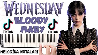 WEDNESDAY ADDAMS  DANCE  BLOODY MARY TikTok Şarkısı Melodika Notaları [upl. by Dwain614]