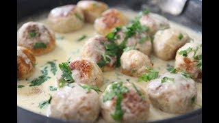 Boulettes de poulet Sauce Crémeuse  Swedish Meatballs [upl. by Deni]