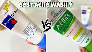 Mentholatum Acnes Creamy Wash vs Mistine Acne Clear Face wash Honest Review [upl. by Nohtanhoj]