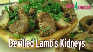 Devilled Lambs Kidneys with Brown Mushrooms and Creamy Garlic Glaze  Superb Kidney Recipe [upl. by Laise]