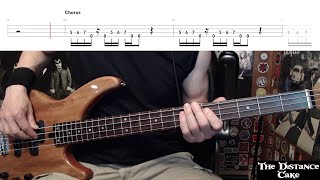 The Distance by Cake  Bass Cover with Tabs PlayAlong [upl. by Esaj]