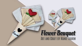 Aesthetic Gift Ideas  DIY Paper Flower BOUQUET  Birthday Gift ideas  Paper Craft  Heart Flower [upl. by Attenweiler]