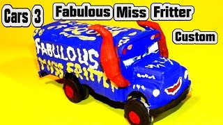 Pixar Cars 3 Custom Fabulous Miss Fritter Demolition Derby Crazy 8 Car with Primer Lightning McQueen [upl. by Jung]