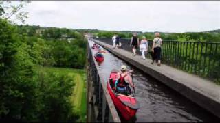 Pontcysyllte Aqueduct on the Llangollen canal May 2009 [upl. by Lyrret]