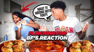 FLINCHING EVERY TIME MY BOYFRIEND TRIES TO TOUCH ME TO SEE HOW HE REACTS SEAFOOD MUKBANG IN A BAG [upl. by Aloin734]