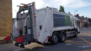 Brent Council Veolia Dennis olympus elite 6 emptying green Garden waste bins [upl. by Tiny551]