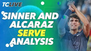 Jannik Sinner and Carlos Alcaraz Powerful Serves  2024 Roland Garros [upl. by Stormie]