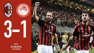 AC Milan 31 Olympiacos  Highlights  Europa League Group F Matchday 2 [upl. by Anohr]