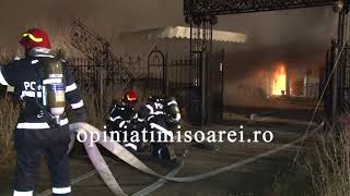 Incendiu violent la o hala de productie din Timisoara [upl. by Allesiram]