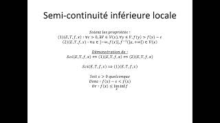 Espaces topologiques partie 162  Semi continuité inférieure locale [upl. by Froemming587]