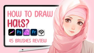 How to draw MUSLIM HATS Procreate drawing brushes [upl. by Dric]