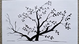 How to draw a tree  Easy tree drawing [upl. by Clo825]