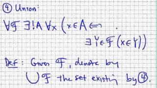 Axiomatic Set Theory 4 Pairing and Union Axioms [upl. by Nortyad]