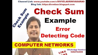 Example Problem on Check Sum  Check Sum  Error Detecting Code  Computer Networks  CN [upl. by Tteve676]