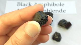 Crystal amp Mineral Education BLACK AMPHIBOLE AKA Hornblende [upl. by Neirda]