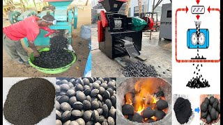 Coal Coke Dust Briquette Machine Charcoal Briquette Making Machine Price [upl. by Enelahs]