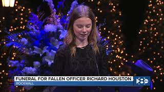 Daughter of fallen officer delivers heartbreaking eulogy at funeral [upl. by Nabru]