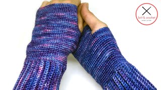 Easy Fingerless Gloves Free Crochet Pattern Workshop  Fingerless Mitts Pattern  Easy Crochet [upl. by Leunamesoj]