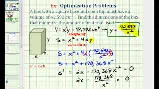 Updated Version Available Optimization  Minimize the Surface Area of a Box with a Given Volume [upl. by Donahue]